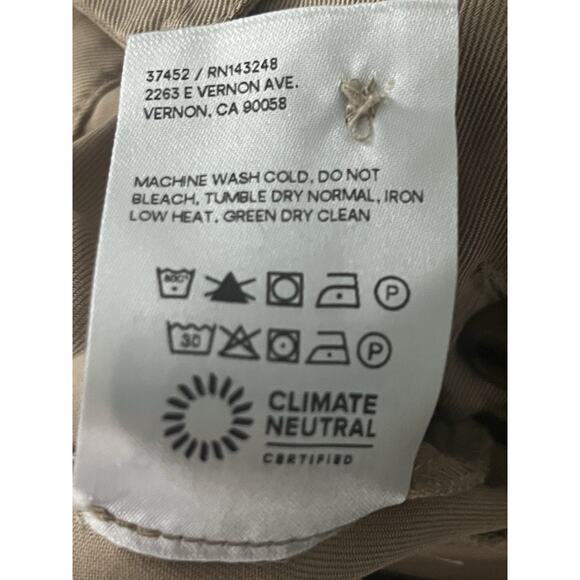 REFORMATION Mason Pants •Women 4 PETITE•Wide Leg Trouser Office Pleated Tan $178 - Picture 12 of 12